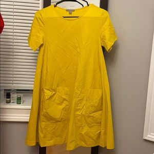 COS pocket A-line jersey yellow dress/ Size XS